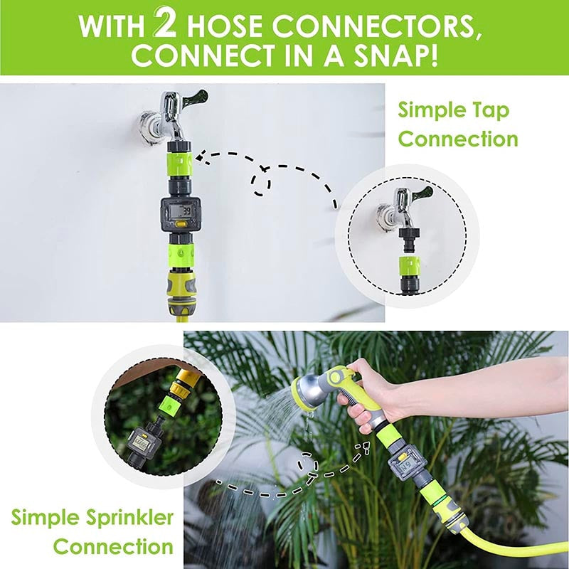 Smart Garden Hose Flow Meter with Quick Connect