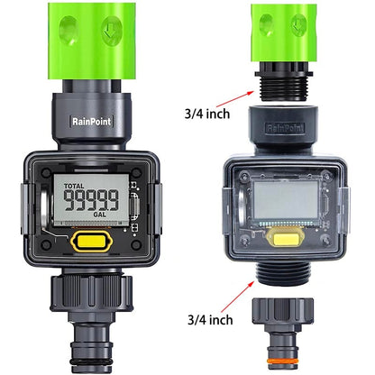 Smart Garden Hose Flow Meter with Quick Connect